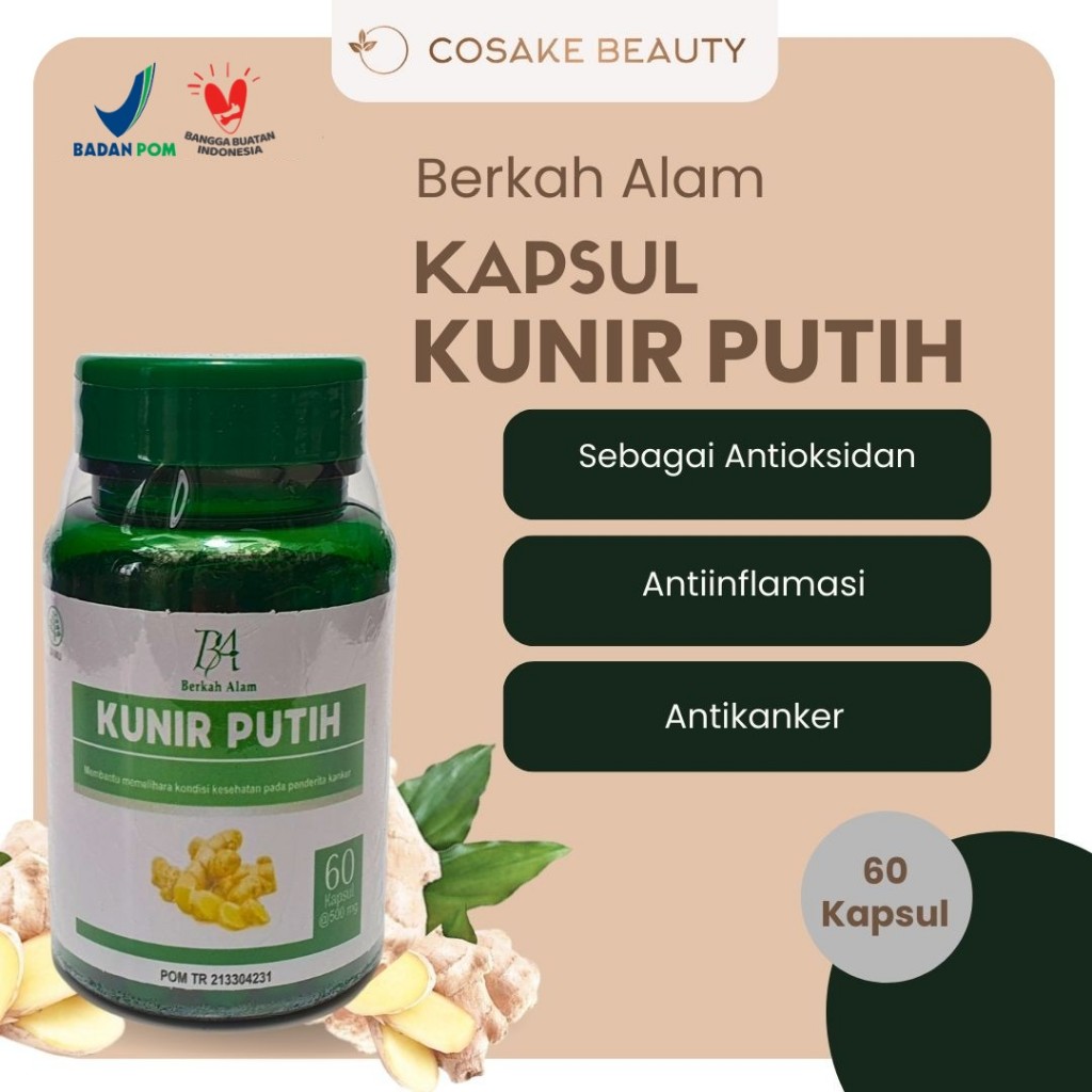 Kapsul Kunir Putih Extrak  @ 60 Kapsul / Kapsul Kunir Putih / Extrak Kunir Putih