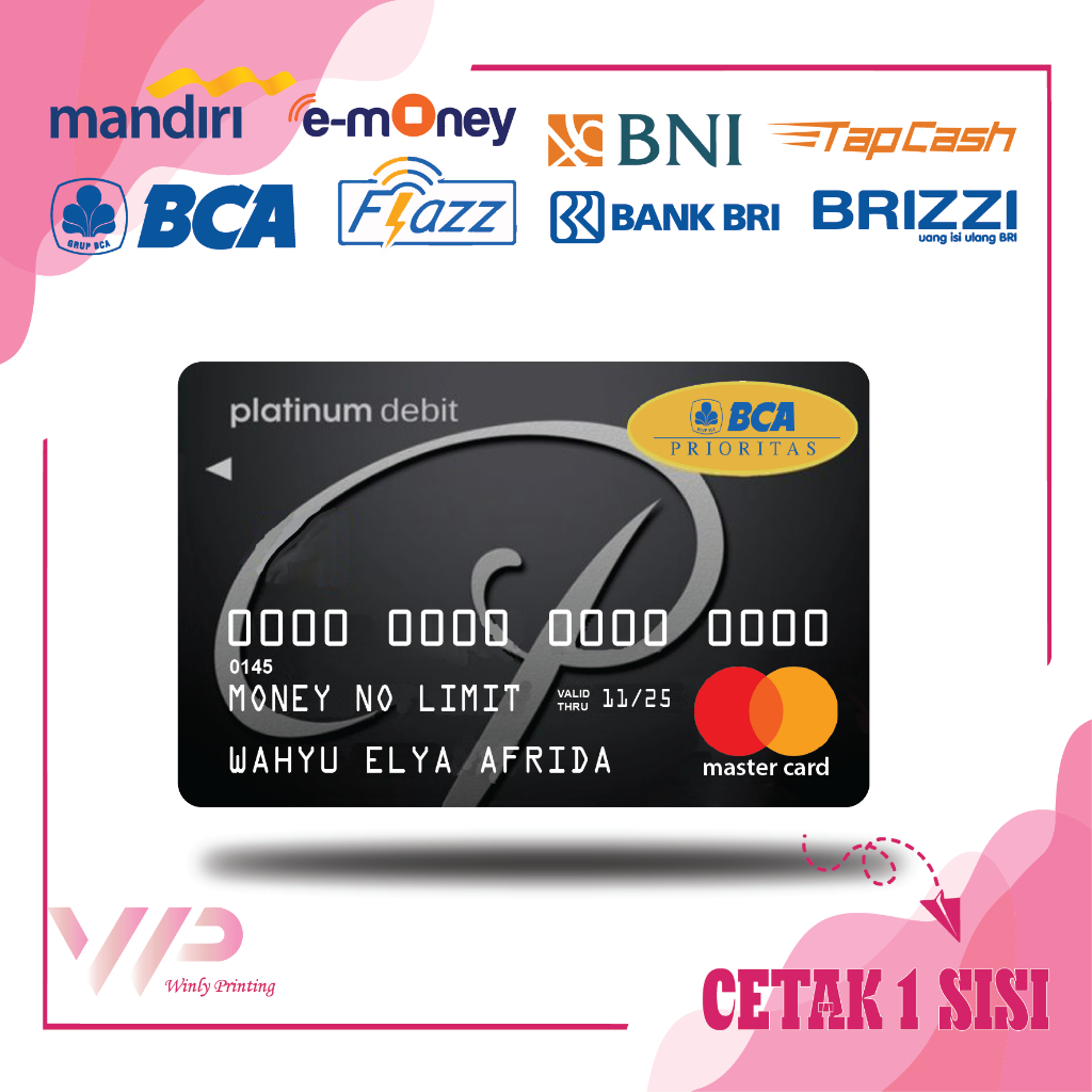 KARTU EMONEY DEBIT KREDIT BCA PRIORITAS GREY MANDIRI FLAZZ BCA GEN 2 BNI TAPCASH BRIZZI BRI - 1 SISI