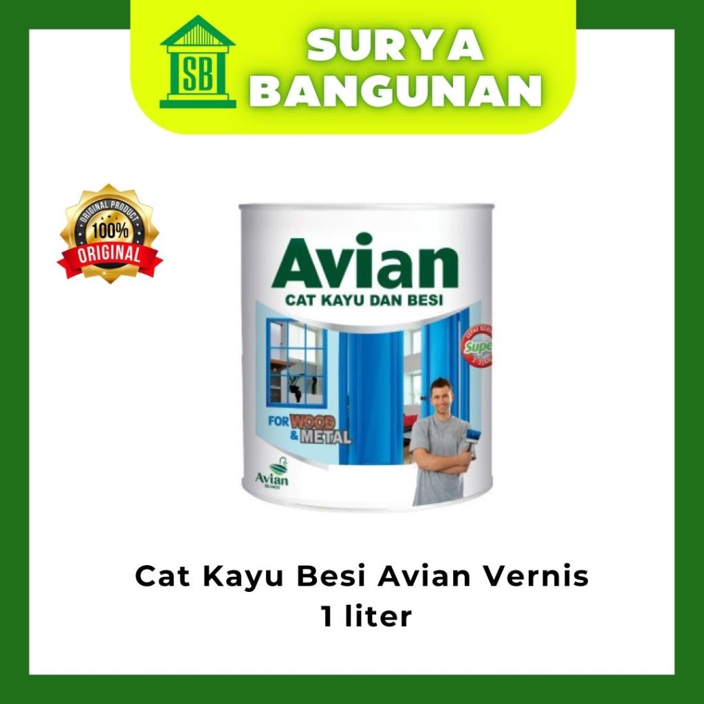 Avian Vernis Cat Kayu Besi Clear High Gloss Transparant Clear 0,5 Liter 1 Liter