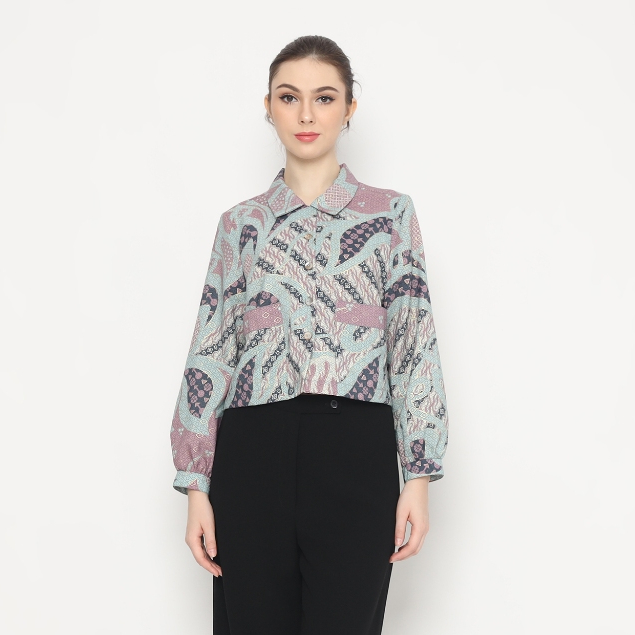 Lyne Halim Blouse Batik Kemeja Crop , 3163
