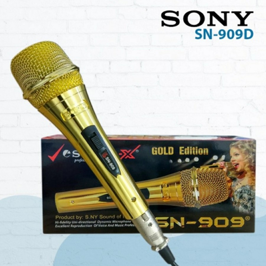 Microphone SONY SN 909 GOLD Mic karaoke SONY Mic kabel SN 909 GOLD