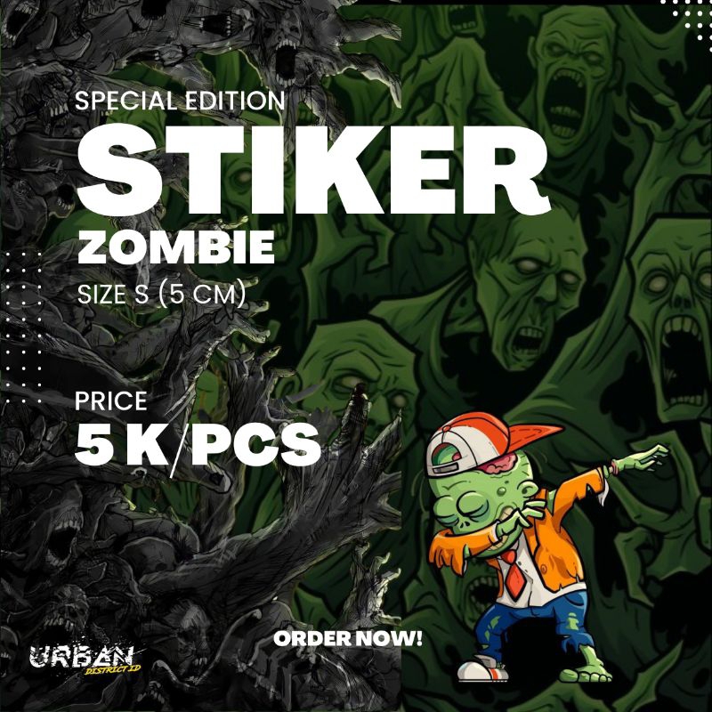 

URBAN Stiker Zombie 5 CM Motor / Laptop / Mobil / Label / HP By URBAN DISTRICT ID