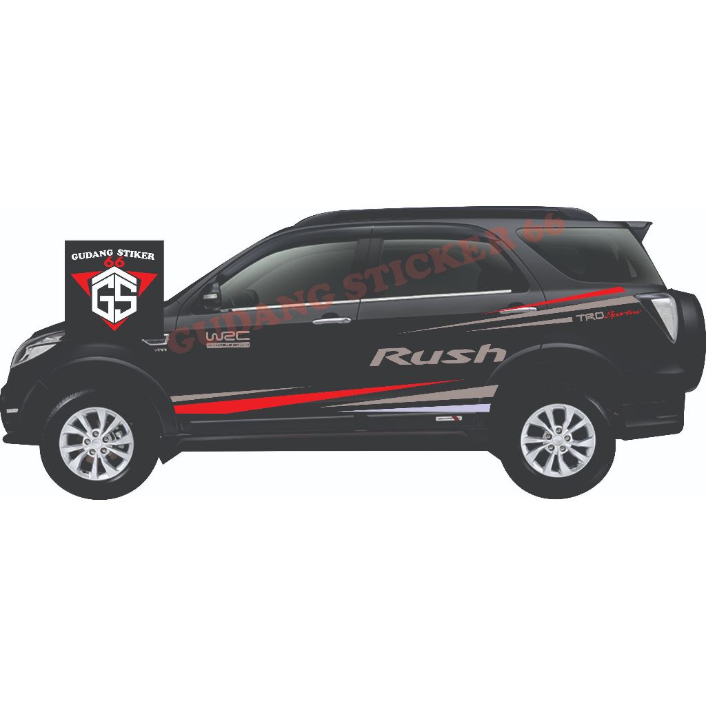 sticker mobil Rush stiker list body samping mobil Rush sticker list body samping mobil rush