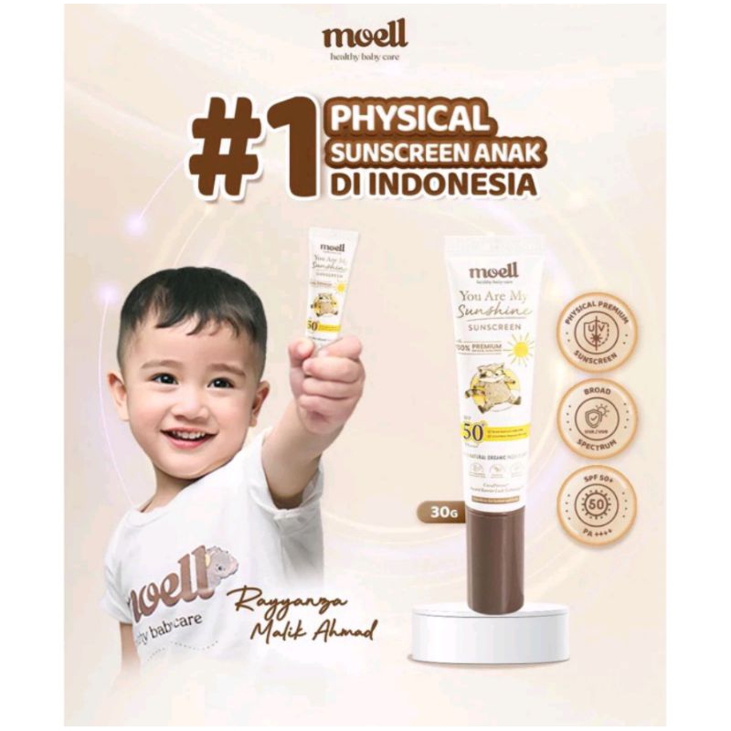 Moell Physical Sunscreen Anak / You Are My Sunshine Sunscreen / Sunscreen Bayi / Balita / Anak / Min