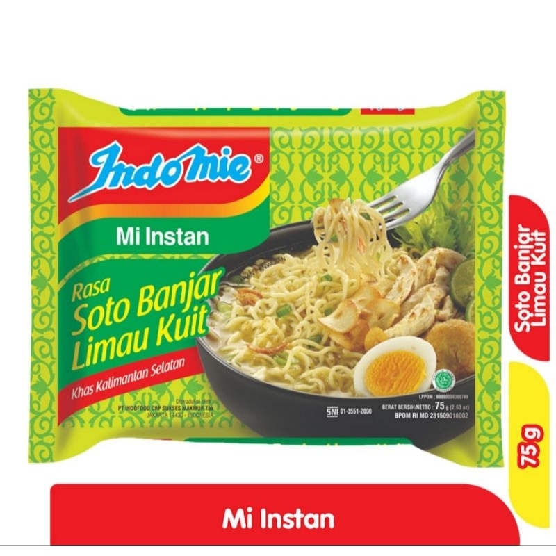 

Indomie Mi Instan Soto Banjar Limau Kuit 75 g isi 5 bks