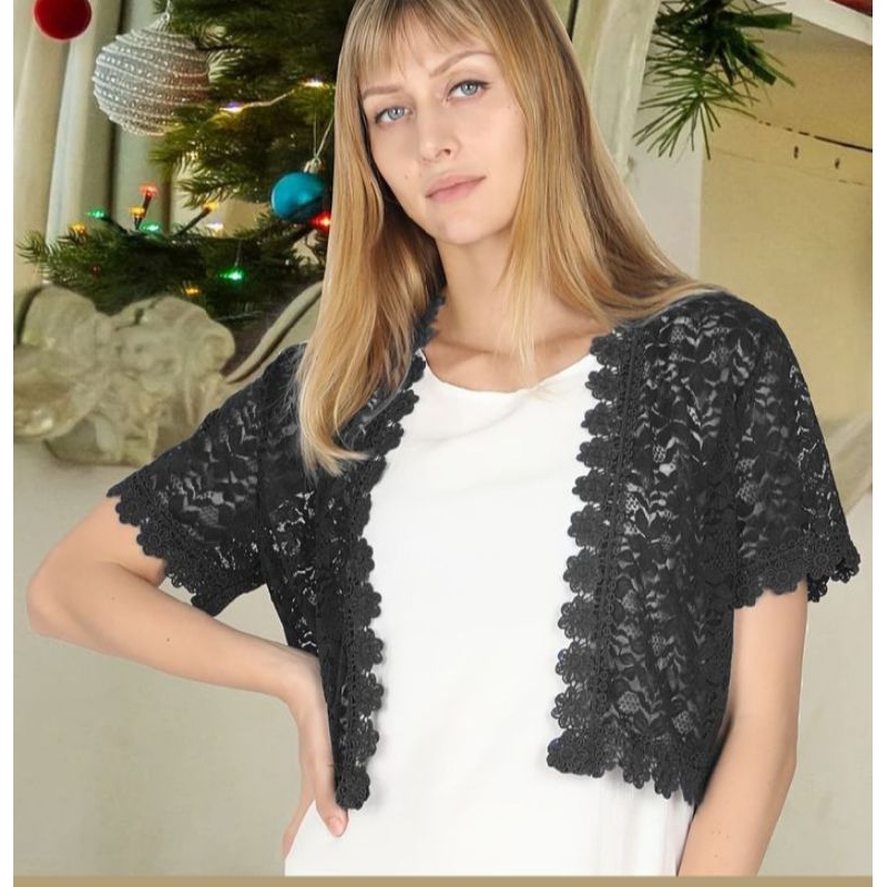 FREE ONGKIR AUTER RENDA BROKAT KEKINIAN.AUTER KARDIGAN BROKAT SYAHRINI