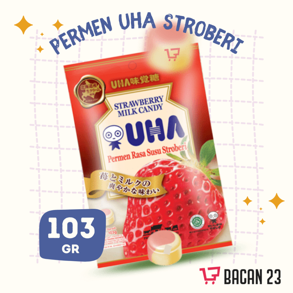 

Permen UHA Milk Candy Rasa Strawberry Milk (103gr) / Permen Susu Jepang Rasa Stoberi