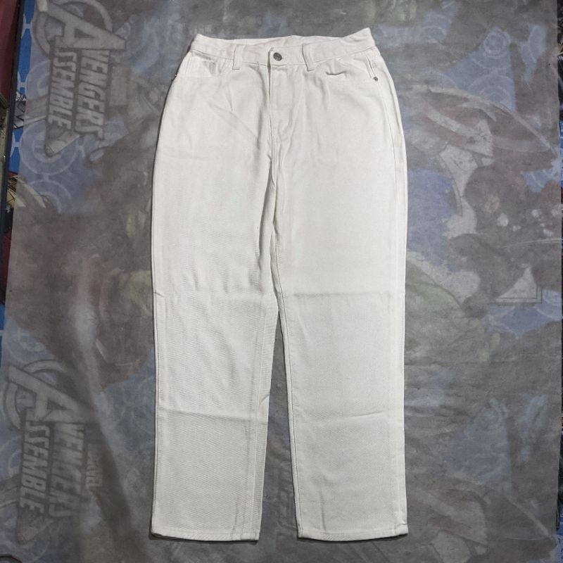 Size 27 Celana Panjang Longpants Jeans Boyfriend Putih   Second Preloved #CJ267