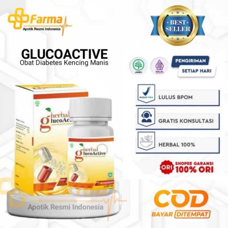 HARGA PROMO GLUCOACTIVE ASLI ORIGINAL 100% HERBAL - GLUCOACTIVE OBAT DIABETES KENCING MANIS DIJAMIN 