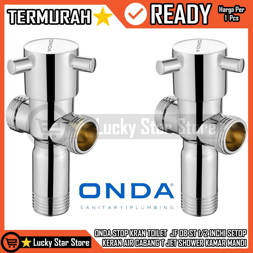 Cabang T Kran Jet Shower Jf 08 St 1/2 Inchi Nempel Tembok Dinding Onda Kamar Mandi Wc Bidet Kloset C