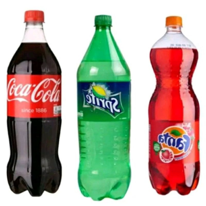 

coca cola, sprite, fanta 1.5 LITER