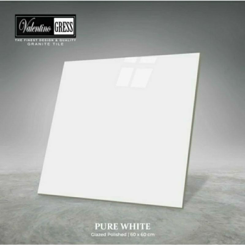 Granit Lantai Polos Putih / Pure White 60x60 Glossy Kw1