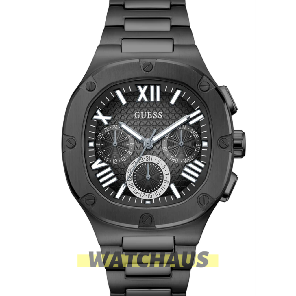 JAM TANGAN PRIA GUESS HEADLINE GW0572G3 GW0572 G3 ANALOG BLACK STAINLESS STRAP