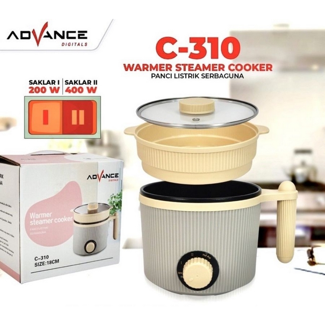Advance Panci Listrik C-310 Elektrik Multifungsi Warmer Steamer Cooker 18CM C-310 C310 C 310