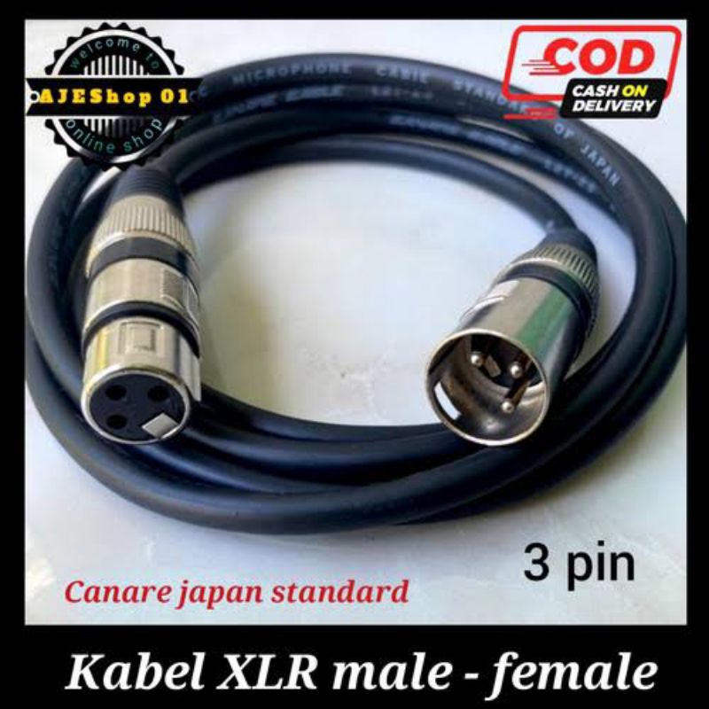 kabel jack canon xlr male to xlr female