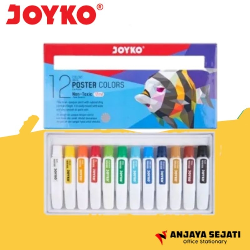 

Poster Colour | Cat Poster Joyko 12 Warna 12 Ml