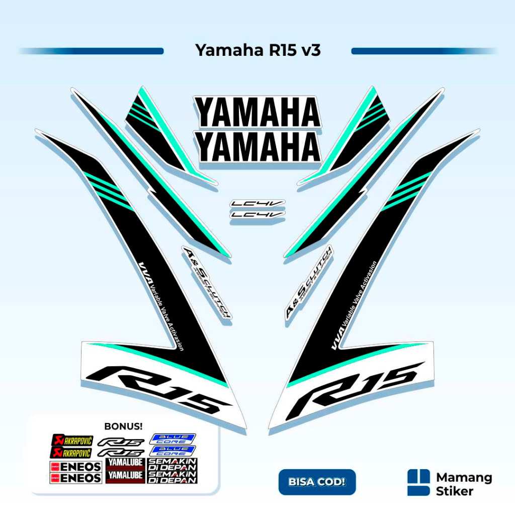 Striping R15 v3 Variasi (6) Full Body Simple Yzf Keren 2017 2018 2019 2020 2021 Api Anime RR Origina
