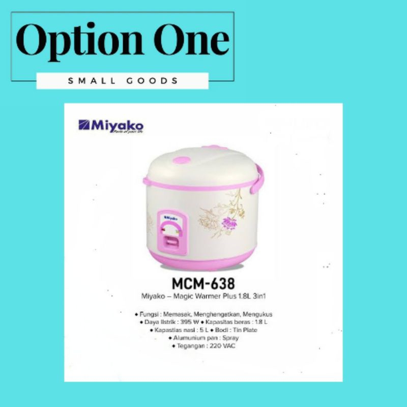 Miyako Magic Warmer Plus MCM638 Rice Cooker  MCM 638 / MCM-638