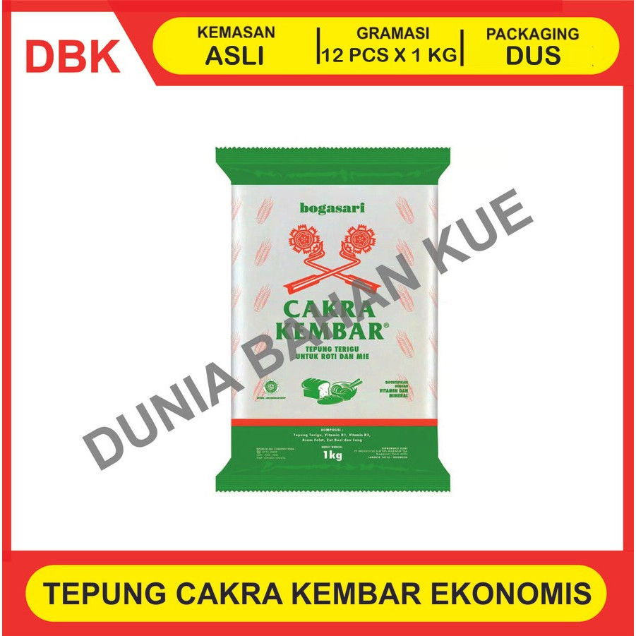 

CAKRA KEMBAR EKONOMIS TEPUNG TERIGU 1 KG - 1 DUS 12 PCS