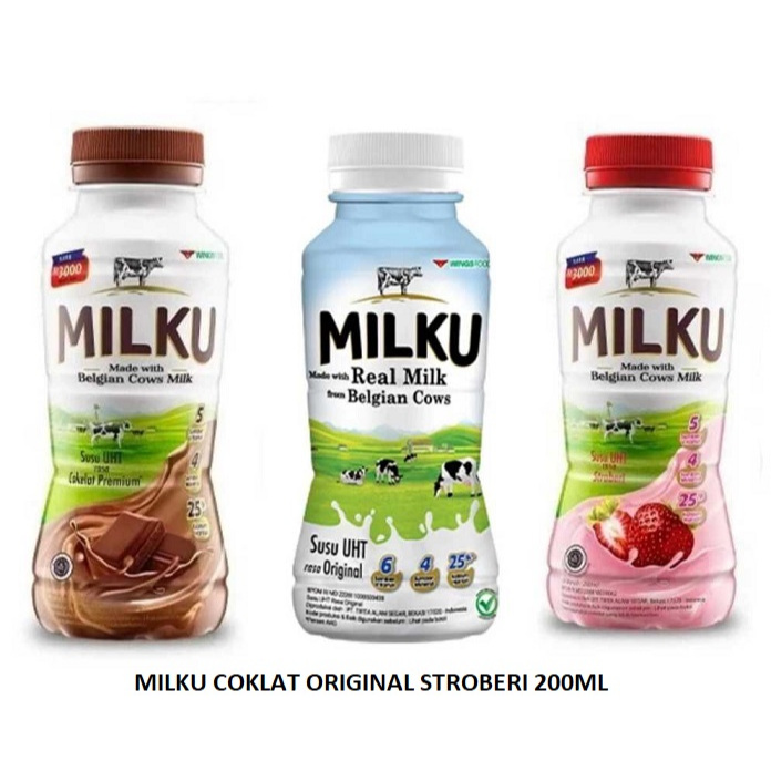 

MILKU SUSU BOTOL COKLAT ORIGINAL STROBERI STRAWBERRY 200ML