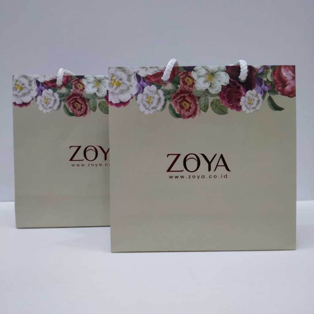 

Zoya Paper Bag Kecil Motif Rose - Packaging Kerudung Hijab Segiempat - Packaging Busana - Bahan Art Carton