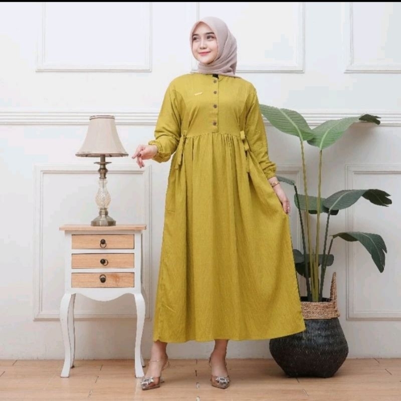 SHERLIA GAMIS MUSLIMAH POLO LINEN PREMIUM IMPORT