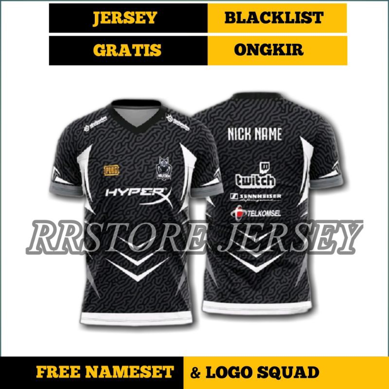 JERSEY GAMING PRIA WANITA PUBG MOBILE FREE FIRE MOBILE LEGEND FULL PRINTING GRATIS NAMA & LOGO SQUAD