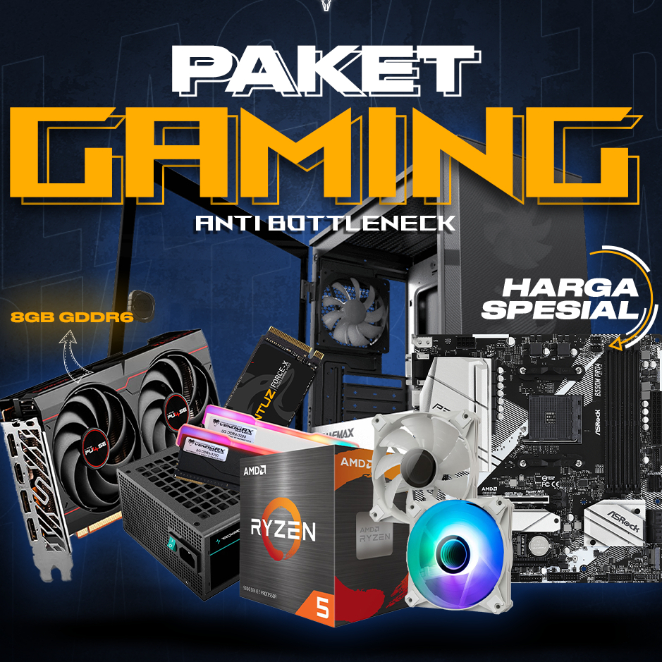 RAKIT PC KHARISMA - GAMING RYZEN 5 5600G 16GB RX6600 8GB SSD 512GB