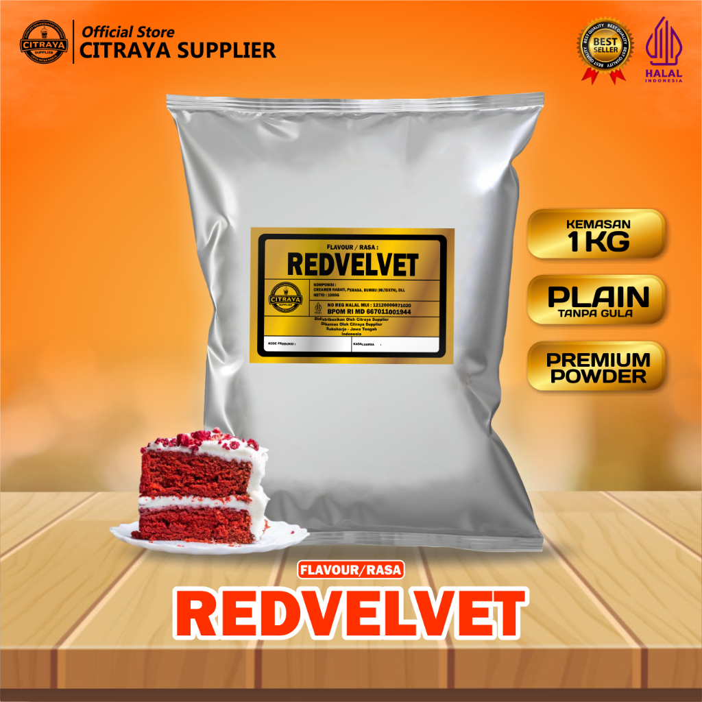 

BUBUK MINUMAN CITRAYA POWDER RASA REDVELVET / BUBUK CITRAYA POWDER RASA REDVELVET / SERBUK MINUMAN RASA REDVELVET / BUBUK MINUMAN KEKINIAN REDVELVET / MINUMAN INSTAN REDVELVET CITRAYA POWDER