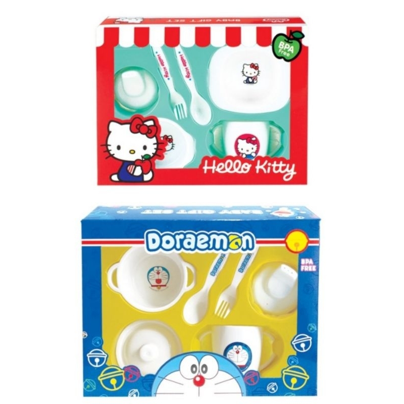 Lusty Bunny Baby Gift Set Tempat Makan Bayi Set Tempat Makan Doraemon & Hello Kitty