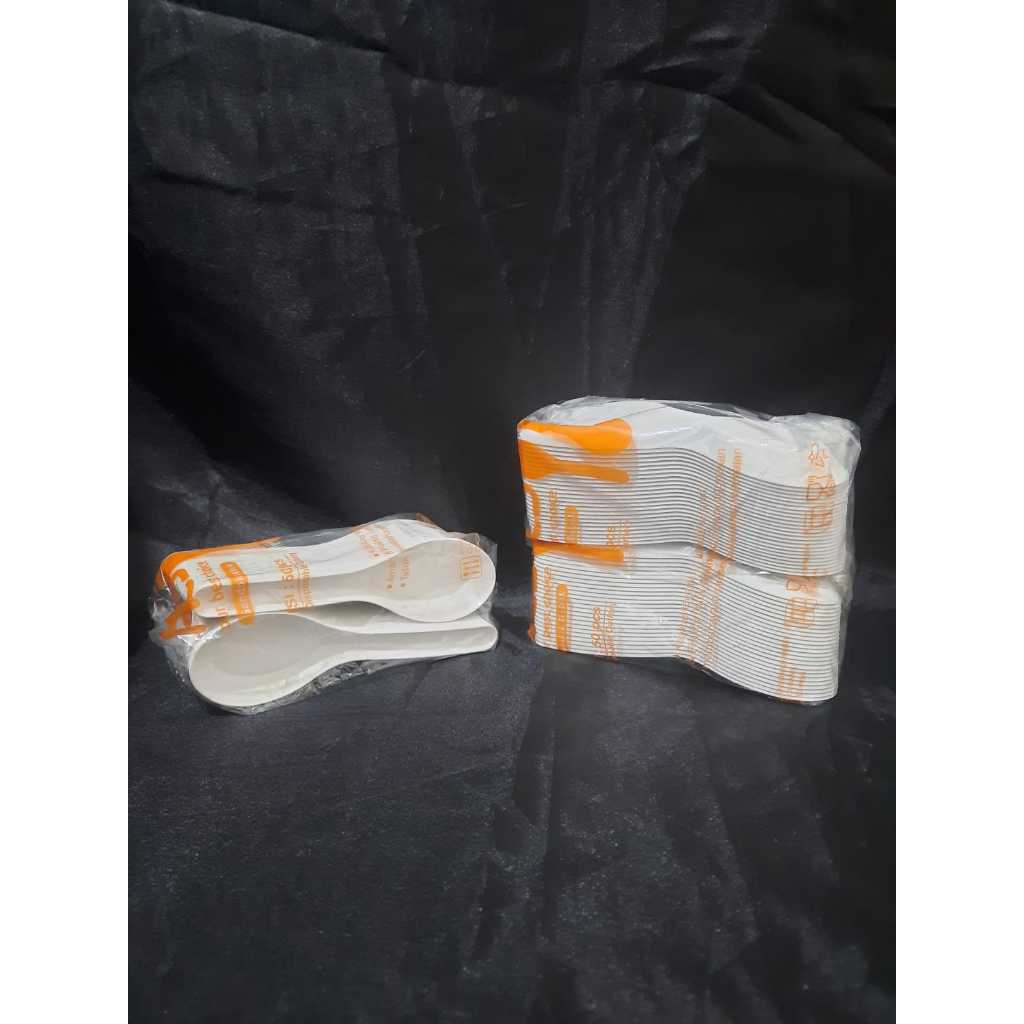 Sendok Bebek Plastik - Putih / KCS / Isi 50 Pcs
