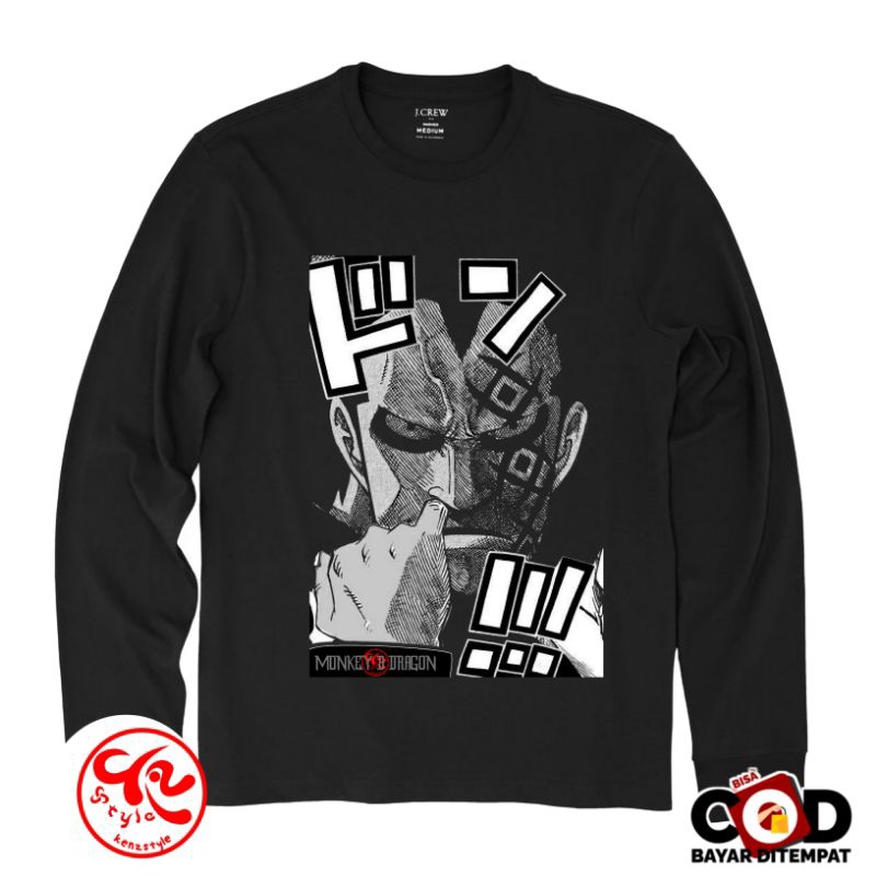 Kaos Longsleeve Monkey D dragon One Piece Bajak Laut Revolusioner monkey d Luffy one piece t-shirt