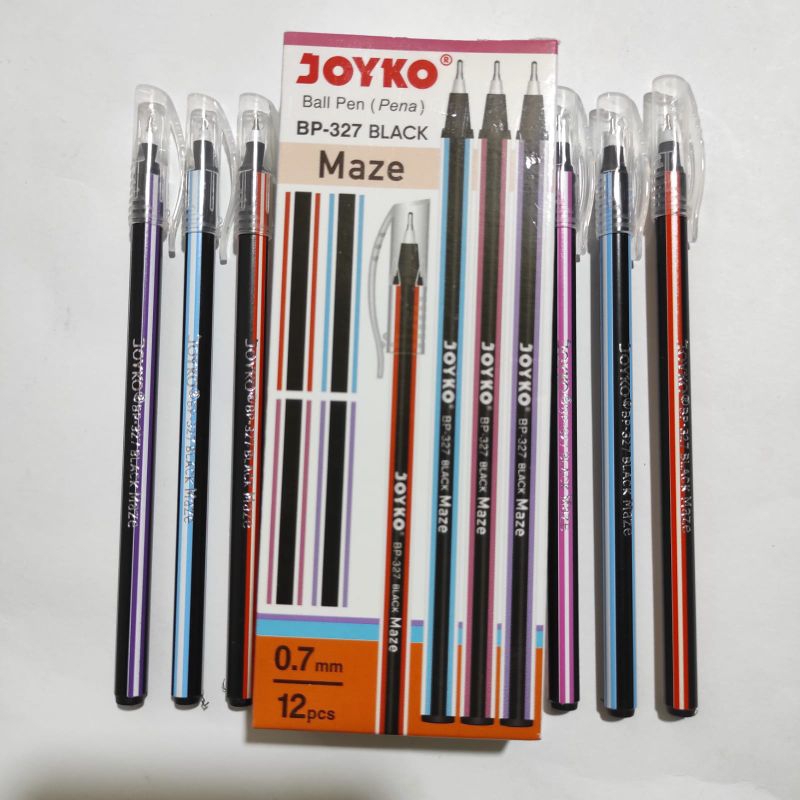 

Pulpen Joyko BP-327 Maze 0.7mm hitam (1 kotak 12 pcs) hitam