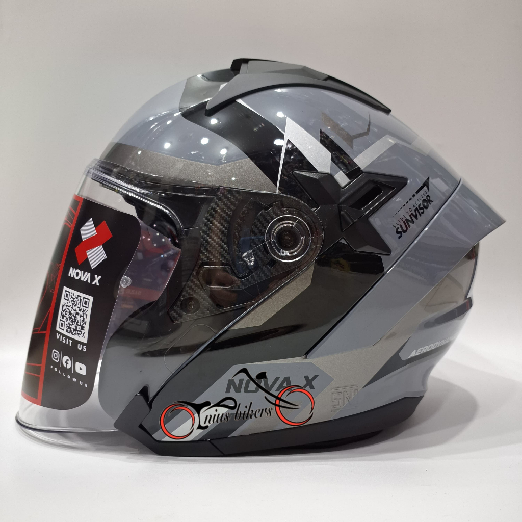 HELM JPX HALF FACE NOVA X N4 GREY GLOSS