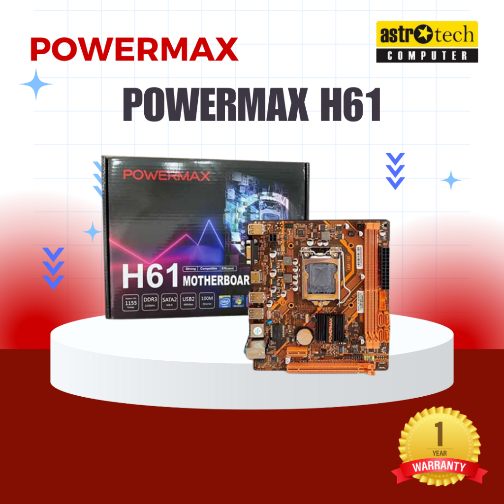 Motherboard POWERMAX H61 Intel LGA1155 H61 DDR3