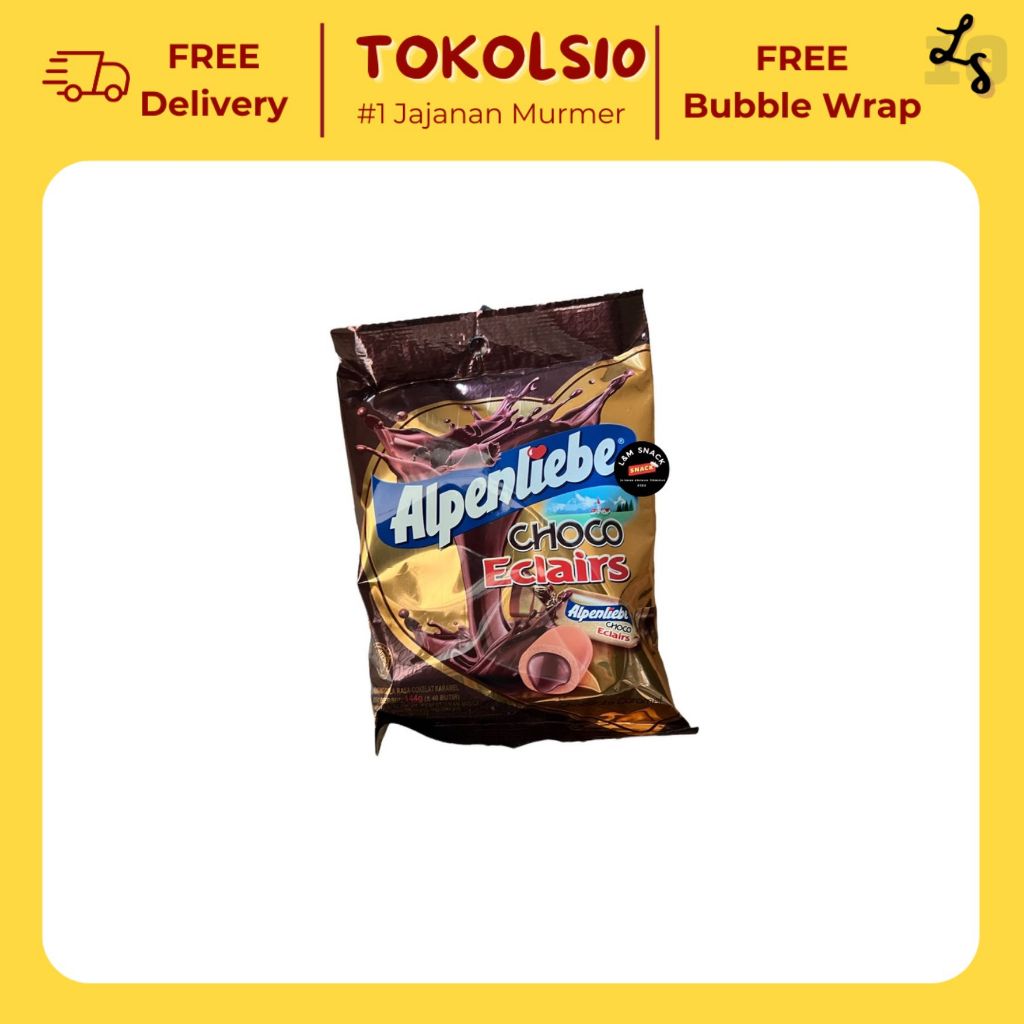 

Permen Alpenliebe Choco Eclairs Caramel Pouch isi 40 pcs/Jar