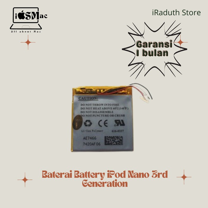 Baterai Battery Ipod Nano 3rd Gen