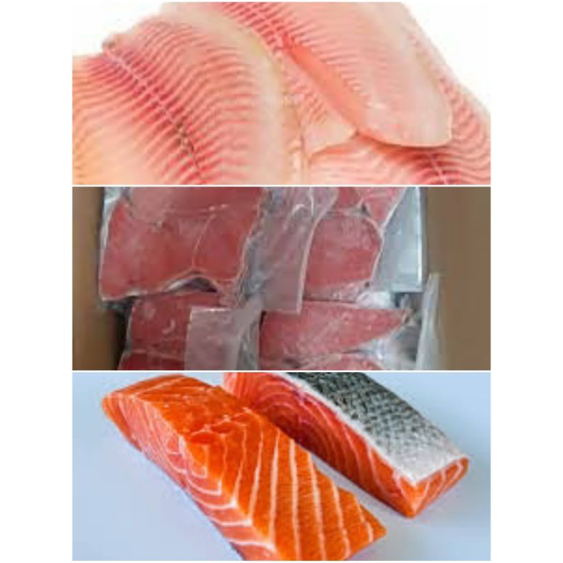 

Ikan salmon 100gram,tuna merah perpack, fillet dori