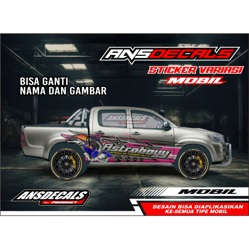 STIKER DECAL MOBIL HILUX STIKER DECAL MOBIL TRITON STIKER MOBIL RANGER MAZDA INOVA PAJERO