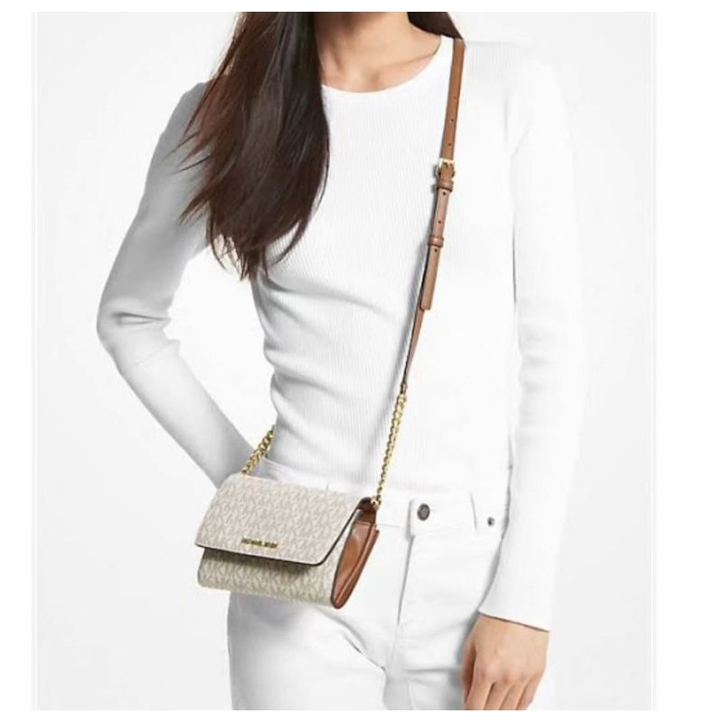 new tas Michael Kors MK phone xbody vanilla original authentic bag