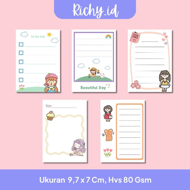 

memopad tema cute little girl / memopad lucu tema gadis kecil yg lucu / memopad tanpa lem