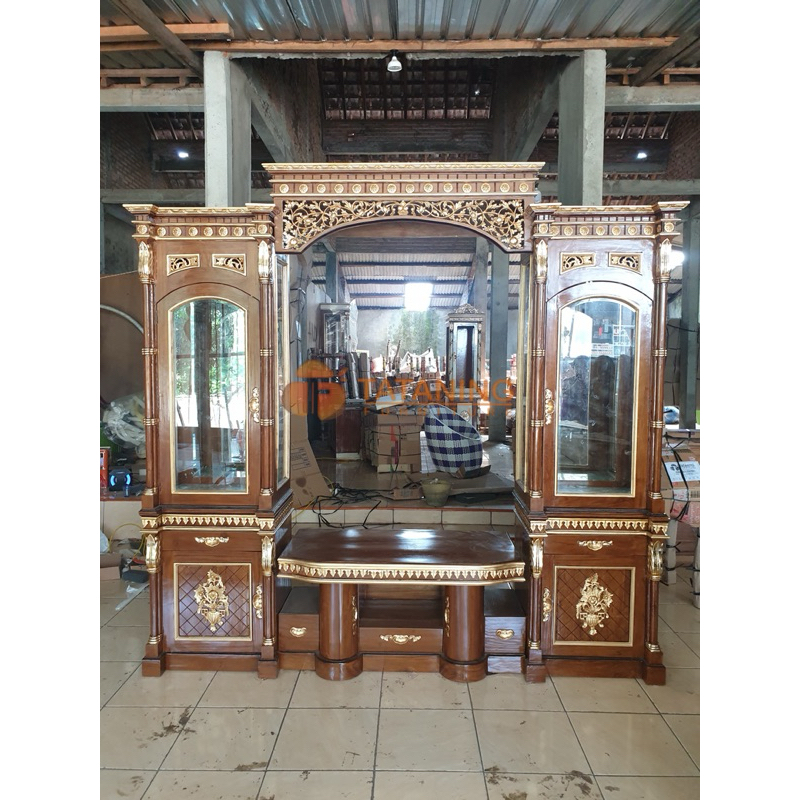 TV CABINET BCA KAYU JATI FINISHING ALMARI LEMARI BUFFET MEWAH ELEGAN UKIR DEKORASI INETRIOR RUANG TA
