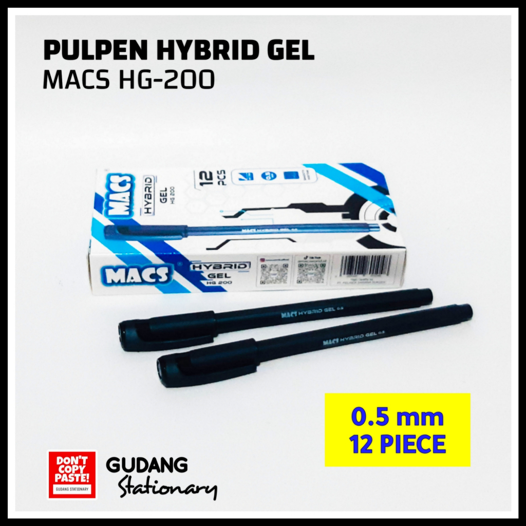 

Pulpen Hybrid Gel HG-200 MACS [ isi 12 pcs ]