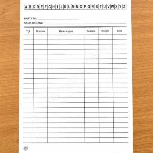 

Stock Ada KARTU STOCK STOK BARANG UKURAN KECIL 1 LEMBAR