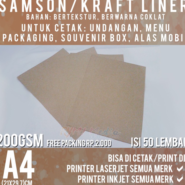 

Paling Terjamin Samson Kraft 2 gsm A4 isi 5 lembar Kertas Samson Kraft Liner Tebal 2 gram Coklat pack