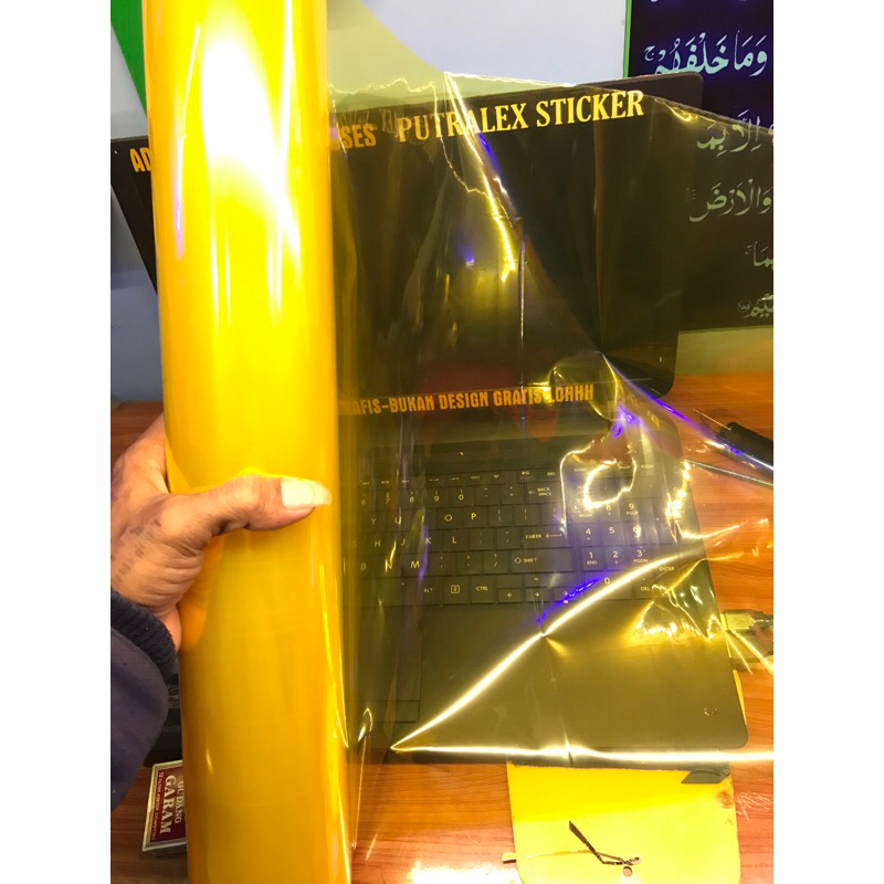(P11) skotlet stiker kuning tramspatan sticker hybrid kuning transparan