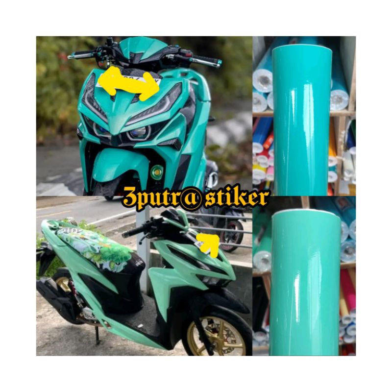 skotlet stiker motor mobil hijau toska glossy hijau toska doff mint glossy mint doff