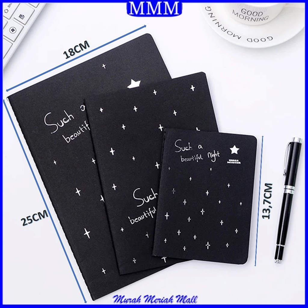 

MMM Buku Tulis Warna Hitam Isi 28Lembar Buku Catatan Karakter Kertas Hitam Ukuran A6 A5 B5 Black Paper Plain Notebook DIY Scrapbook Agenda Foto Diary Kreatif