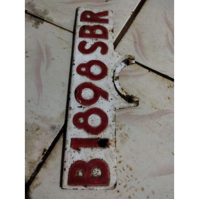Plat Nomor Vespa Depan Original Lawasan Bekas Kendaraan Dinas.