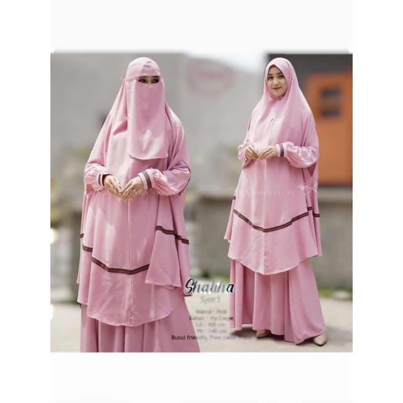 Shaliha Gamis Syari Set Khimar Cadar Niqob Bandana List Pita Busui / Gamis + Khimar + Cadar / Gamis 